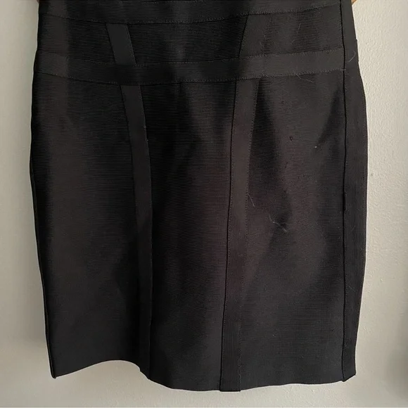 Herve Leger High Waist Zip Front Bandage Skirt